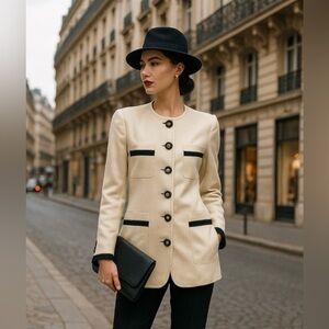 ✨ Vintage Louis Féraud Wool Silk Jacket – Made in West Germany size 8